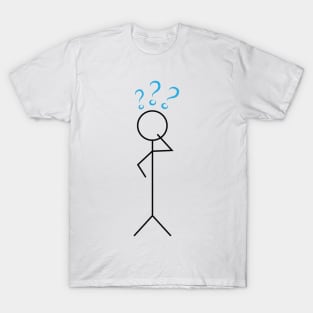 Stick figure with question marks T-Shirt